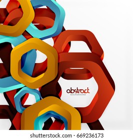 Overlapping hexagons vector design background