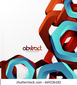 Overlapping hexagons vector design background
