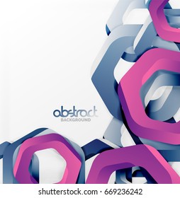 Overlapping hexagons vector design background