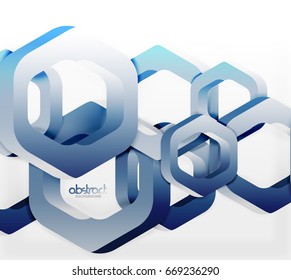 Overlapping hexagons vector design background