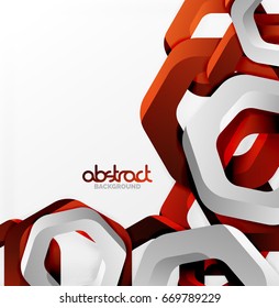 Overlapping hexagons vector design background