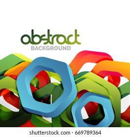 Overlapping hexagons vector design background