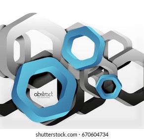 Overlapping hexagons vector design background