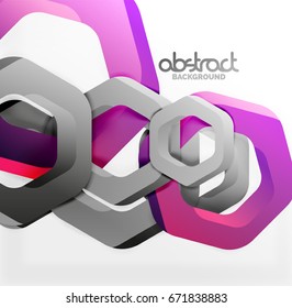 Overlapping hexagons vector design background