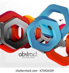 Overlapping hexagons vector design background