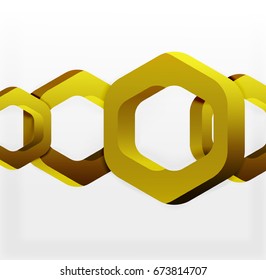 Overlapping hexagons vector design background