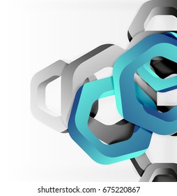 Overlapping hexagons vector design background