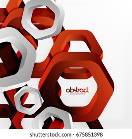 Overlapping hexagons vector design background