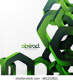 Overlapping hexagons vector design background