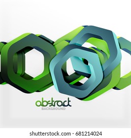 Overlapping hexagons vector design background