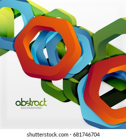 Overlapping hexagons vector design background