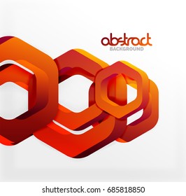 Overlapping hexagons vector design background