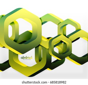 Overlapping hexagons vector design background