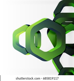 Overlapping hexagons vector design background