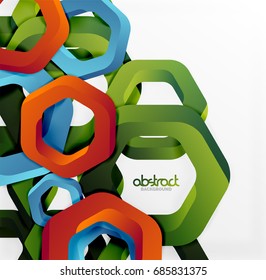 Overlapping hexagons vector design background