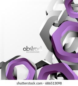 Overlapping hexagons vector design background