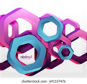 Overlapping hexagons vector design background
