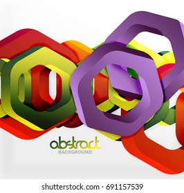 Overlapping hexagons vector design background