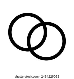 Overlapping icon design in filled and outlined style