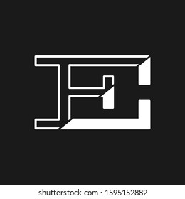 Overlapping Initial letter E logo icon, monogram vector graphic design with outline concept.