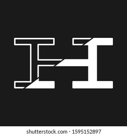 Overlapping Initial letter H logo icon, monogram vector graphic design with outline concept.