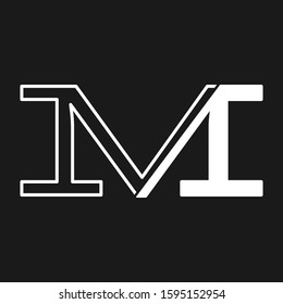 Overlapping Initial letter M logo icon, monogram vector graphic design with outline concept.