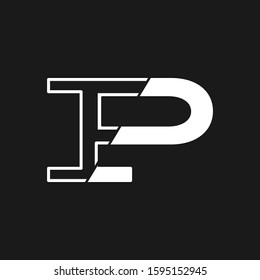 Overlapping Initial letter P logo icon, monogram vector graphic design with outline concept.