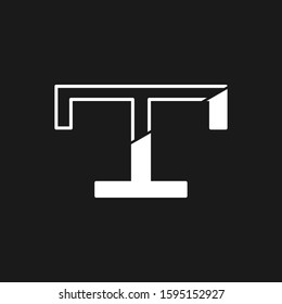 Overlapping Initial letter T logo icon, monogram vector graphic design with outline concept.