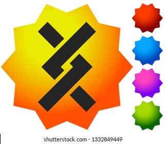 Overlapping / Intersecting knotted lines icon. Vector illustration