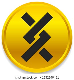 Overlapping / Intersecting knotted lines icon. Vector illustration