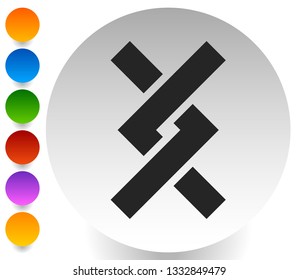 Overlapping / Intersecting knotted lines icon. Vector illustration