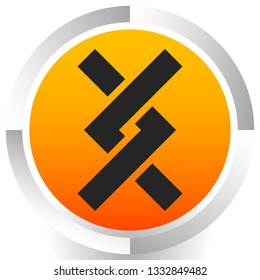 Overlapping / Intersecting knotted lines icon. Vector illustration