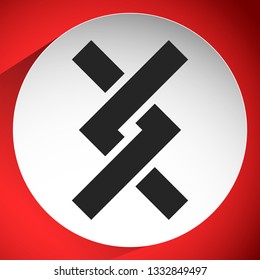 Overlapping / Intersecting knotted lines icon. Vector illustration