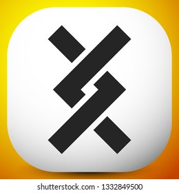 Overlapping / Intersecting knotted lines icon. Vector illustration