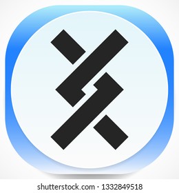 Overlapping / Intersecting knotted lines icon. Vector illustration