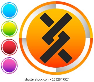 Overlapping / Intersecting knotted lines icon. Vector illustration