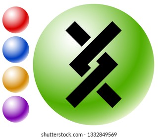 Overlapping / Intersecting knotted lines icon. Vector illustration
