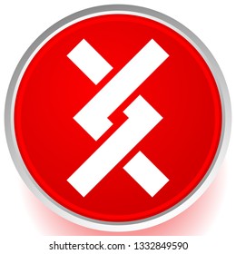 Overlapping / Intersecting knotted lines icon. Vector illustration