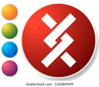 Overlapping / Intersecting knotted lines icon. Vector illustration