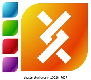 Overlapping / Intersecting knotted lines icon. Vector illustration
