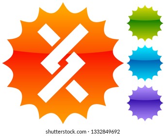 Overlapping / Intersecting knotted lines icon. Vector illustration
