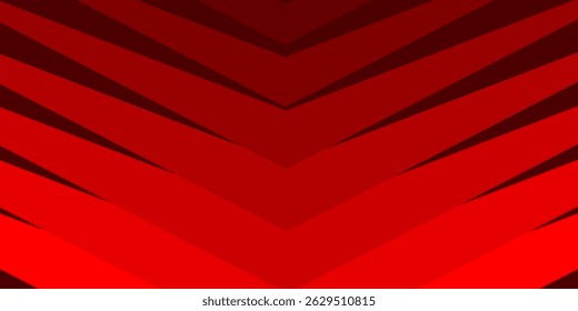 Sobreposição de camadas do plano de fundo abstrato da seta vermelha 3D no espaço escuro.