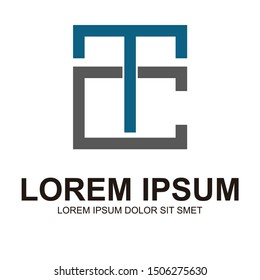 overlapping letter T and C logo designs