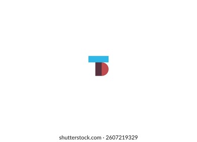 Overlapping Letter TD or DT logo design with white background. 