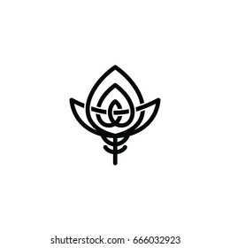 overlapping line floral shape - celtic theme sign
