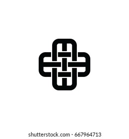overlapping line floral shape - celtic theme sign