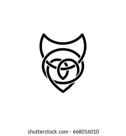 overlapping line floral shape - celtic theme sign