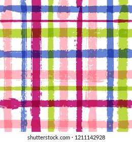 Overlapping lines chequered pattern seamless stripes background. Classic striped fabric print textile design. Vector intersecting lines cloth pattern. Abstract sharp crossed stripes graphics.