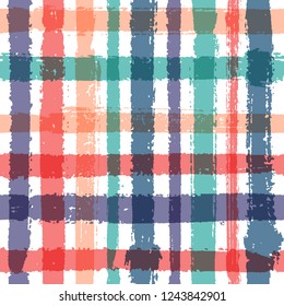 Overlapping lines chequered pattern seamless stripes backdrop. Ethnic striped fabric print textile design. Vector intersecting lines lattice pattern. Colorful sharp crossed stripes graphics.