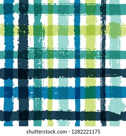 Overlapping lines chequered pattern seamless stripes backdrop. Stylish striped fabric print textile design. Vector intersecting lines cloth pattern. Paint texture rustic crossed stripes graphics.